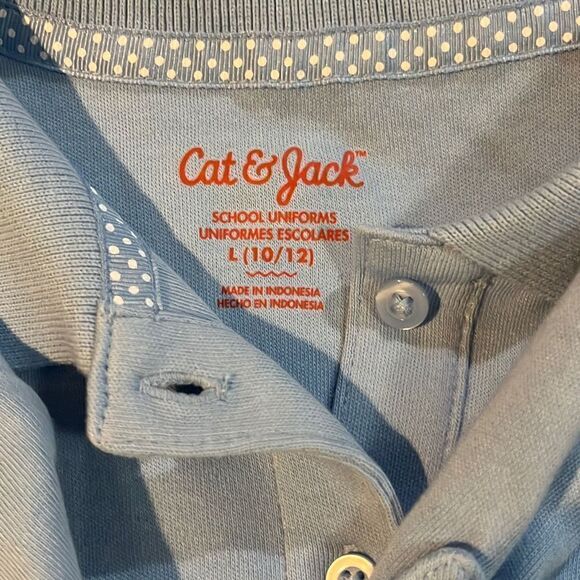 Cat & Jack UNISEX Kids Light Blue School Uniform Polo Shirt Size L (10/12) - Picture 4 of 4